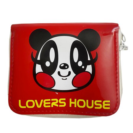 lovers house panda red wallet bag