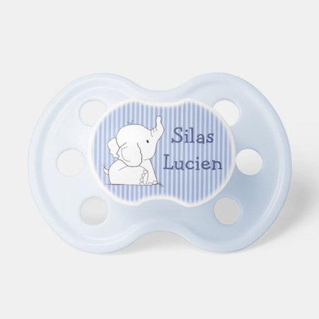 Personalized Baby Boy Elephant in Diaper Pacifier | Zazzle.com