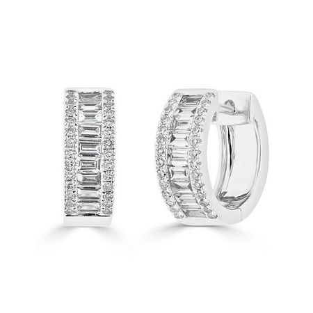 diamond silver earrings