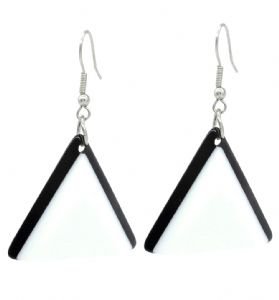 Black and White Triangle Shaped Earrings