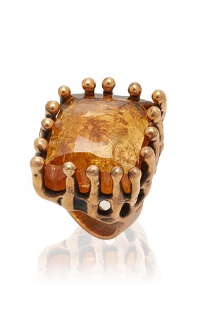 Lisa Eisner One of a Kind Imperial Topaz Zoo Spore Ring Size: 7.5