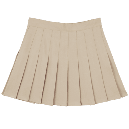 Beige Pleated Mini Skirt