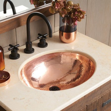 Classic 19-Inch Hammered-Copper Bathroom Sink | Native Trails