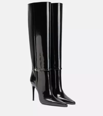 Vendome 110 Leather Knee High Boots in Black - Saint Laurent | Mytheresa