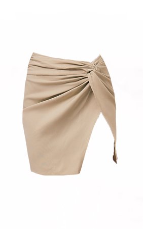 Sand Marble Twist Front Split Leg Mini Skirt | PrettyLittleThing USA