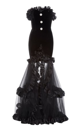 Ruffled Velvet Gown by Alessandra Rich | Moda Operandi