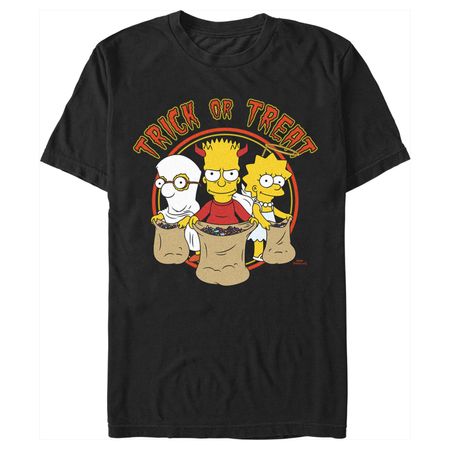 Men's The Simpsons Trick-or-Treat Trio Graphic Tee Black Small - Walmart.com