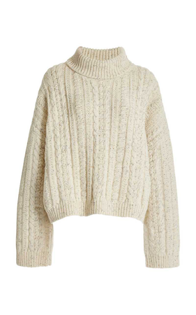 Toteme Cable Knit Turtleneck Sweater