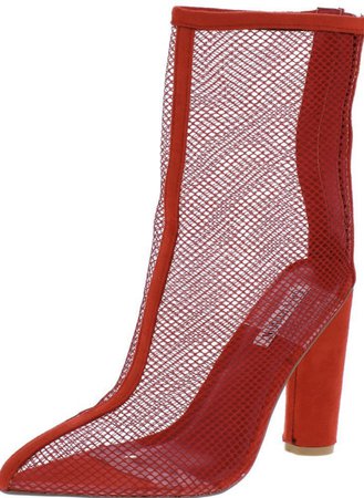 mesh red boots