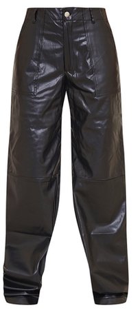 black wide leg leathers