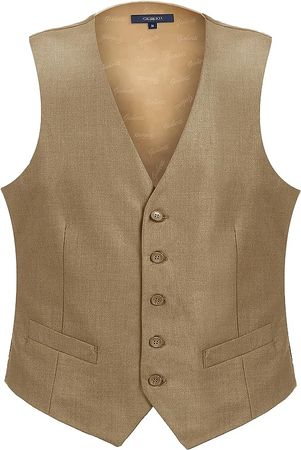 Gioberti Mens Formal Suit Vest, Khaki, 2X-Large at Amazon Men’s Clothing store