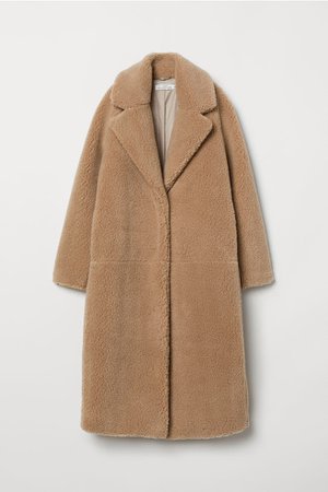 Long Pile Coat - Dark beige - Ladies | H&M US