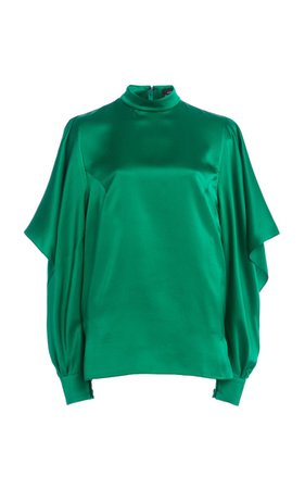 Draped-Sleeve Silk Charmeuse Blouse By Andrew Gn | Moda Operandi