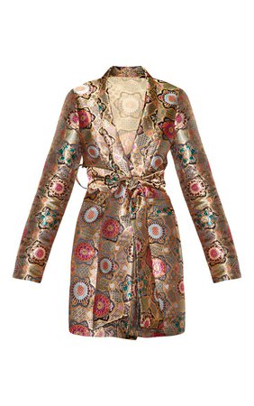 Multi Oriental Jaquard Blazer Dress | Dresses | PrettyLittleThing USA
