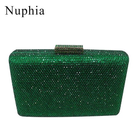 NUPHIA Dark Green Clutch Crystal Clutches and Evening Bags for Women Party Evening Prom Emerald - AliExpress