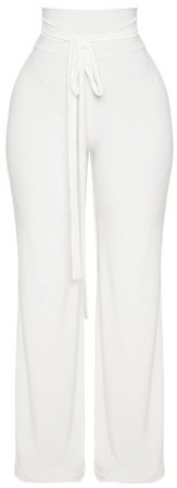 high waist white pants PLT