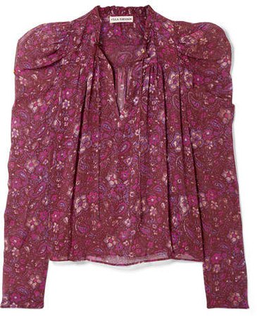 Renly Printed Silk-chiffon Blouse - Purple