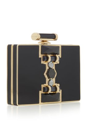 Ridget Rectangle Resin, Crystal and Brass Clutch by Judith Leiber Couture | Moda Operandi