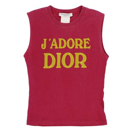 Christian Dior FW2003 ‘Jadore Dior’ magenta tank top... - Depop