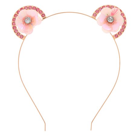 Rose Gold Sequin Flower Ear Headband