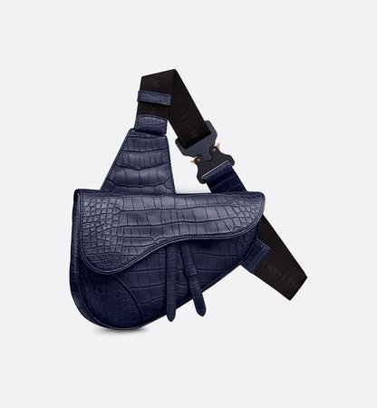 Navy Blue Alligator Saddle Bag - Leather goods - Men's Fashion | DIOR