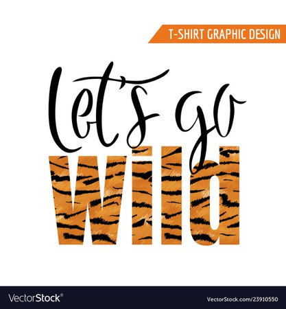 Tiger graphic t-shirt design wildlife animal skin Vector Image