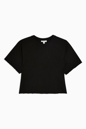 Black Raglan Crop T-Shirt | Topshop