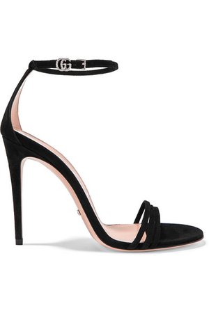 Gucci | Ilse crystal-embellished suede sandals | NET-A-PORTER.COM