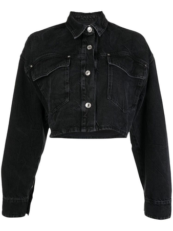 Black Cropped Jean Jacket