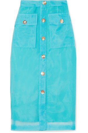 REJINA PYO | Lily button-detailed organza midi skirt | NET-A-PORTER.COM