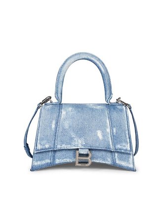 Shop Balenciaga Hourglass Painted Denim Top Handle Bag | Saks Fifth Avenue