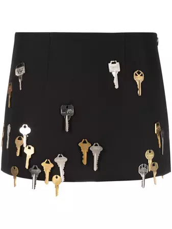 Vaquera key-embellished Cotton Miniskirt - Farfetch