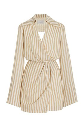 Esma Open-Back Cotton-Linen Mini Wrap Dress By Nanushka | Moda Operandi