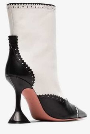 Amina Muaddi  Charlie Dome Heel Leather Boot 816.03€ | brownsfashion.com