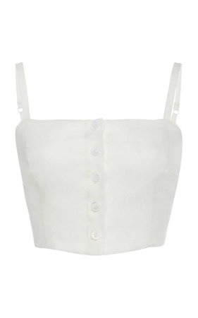 Staud Pear Cropped Linen Top