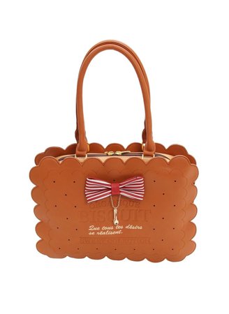 biscuit bag purse brown cute