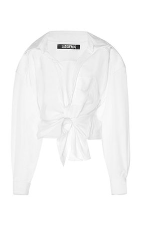 Bahia Knot-Front Cotton-Blend Top by JACQUEMUS