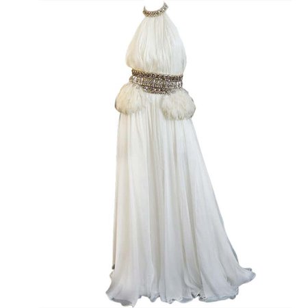 PF/W2011 McQueen Crystal Feather Gown