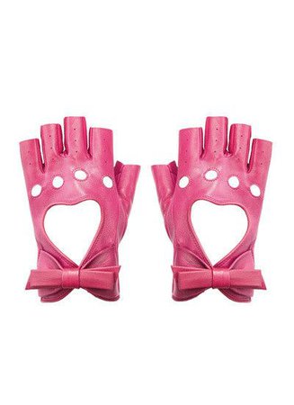 The Strand Arcade pink heart cutout gloves