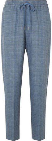 MUNTHE - Diablo Checked Woven Tapered Pants - Blue
