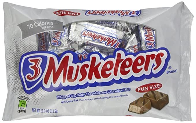 Amazon.com : 3 Musketeers Candy Bars, Fun Size, 11 oz : Grocery & Gourmet Food