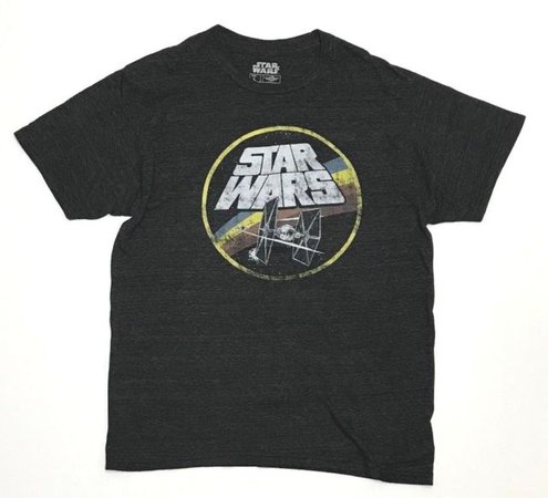 Star Wars Men's Large Dark Gray T-Shirt Rainbow Tie Fighter Mad Engine GUC | eBay