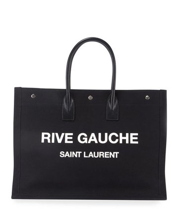 Saint Laurent Rive Gauche Cabas Canvas Tote Bag