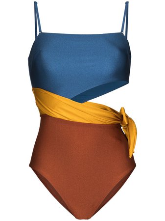 ZIMMERMANN Andie Spliced scarf-tie Swimsuit - Farfetch