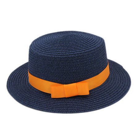 Mistdawn-Summer-Straw-Boater-Hat-Sailor-Women-Bowler-Beach-Sun-Flat-Top-Cap-Orange-Ribbon.jpg_640x640q70.jpg (640×640)