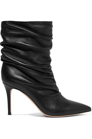 Gianvito Rossi | Cecile 85 ruched leather ankle boots | NET-A-PORTER.COM