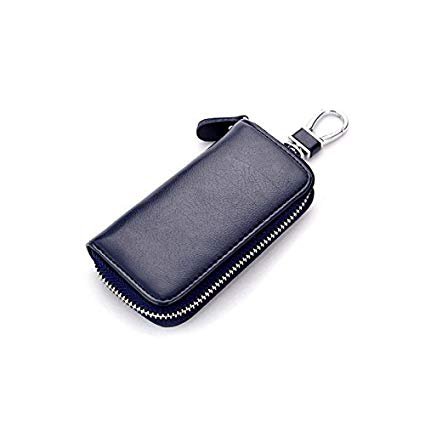 Amazon.com: Mens Leather Key Wallets Cowhide Unisex Card Holder Key Bag Key Holder Blue: Office Products