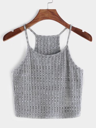 Ribbed Knit Racer Back Cami Top