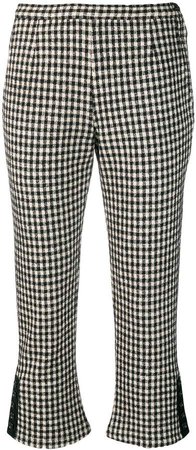 Pre-Owned gingham check trousers