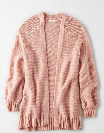 AE Open Front Oversized Cardigan peach